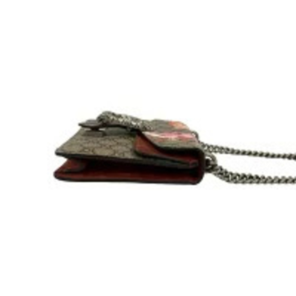 GUCCI Dionysus GG Supreme Flora Flower Leather Chain Shoulder Bag Brown - Picture 6 of 10